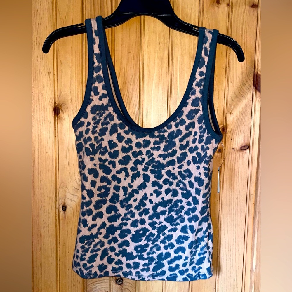 AERIE leopard double scoop neck tank